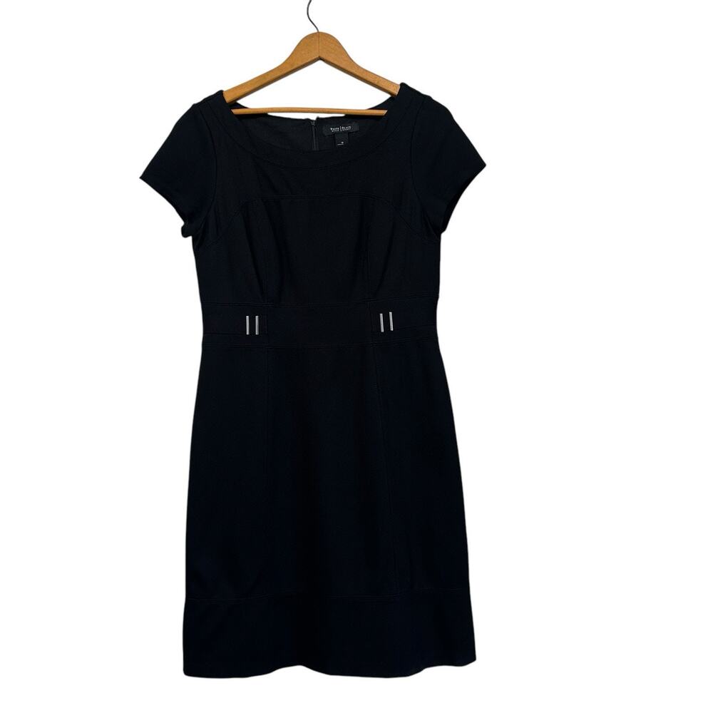 White House Black Market Black Women’s Black Short Sleeve Sheath Mini Dress 10